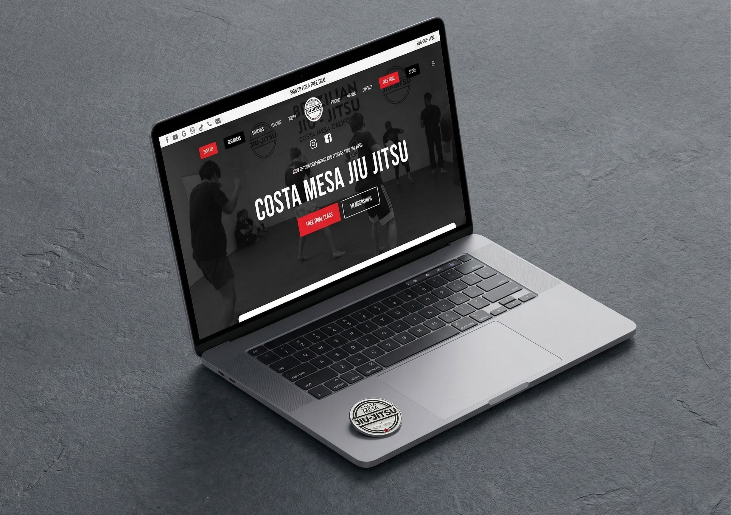 Costa Mesa Jiu Jitsu — MacBook mockup